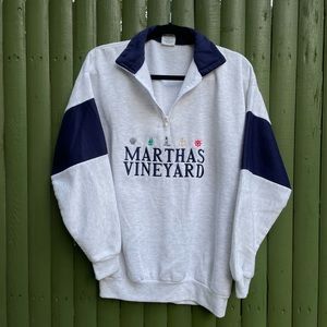 Navy Color Blocked Quarter Zip